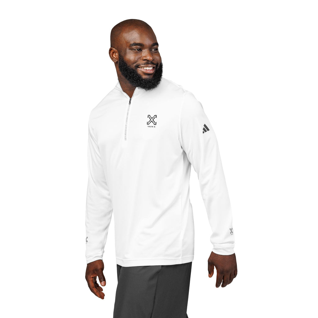 Embroidered Quarter-Zip Pullover — Lightweight Adidas Athletic Top