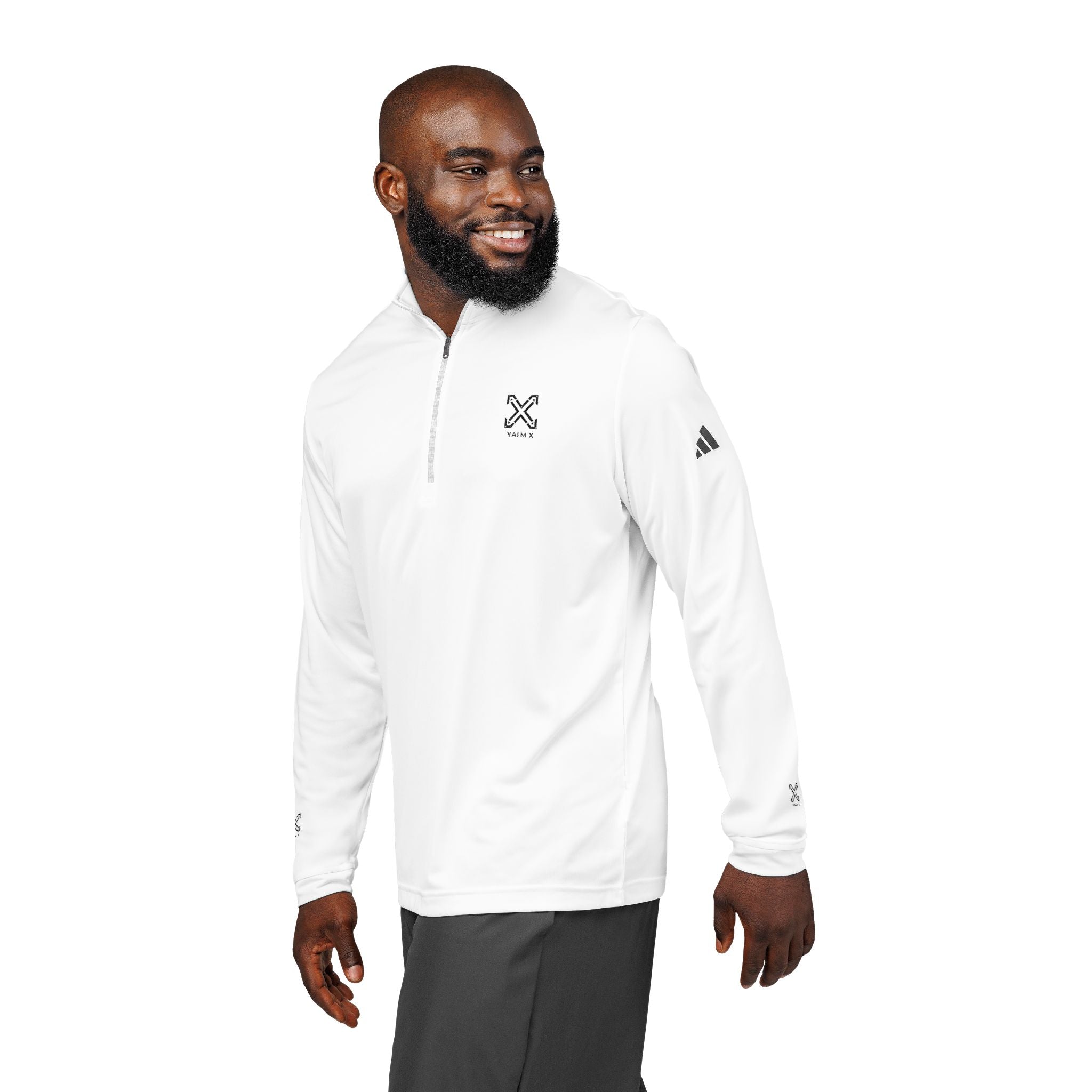 Embroidered Quarter-Zip Pullover — Lightweight Adidas Athletic Top