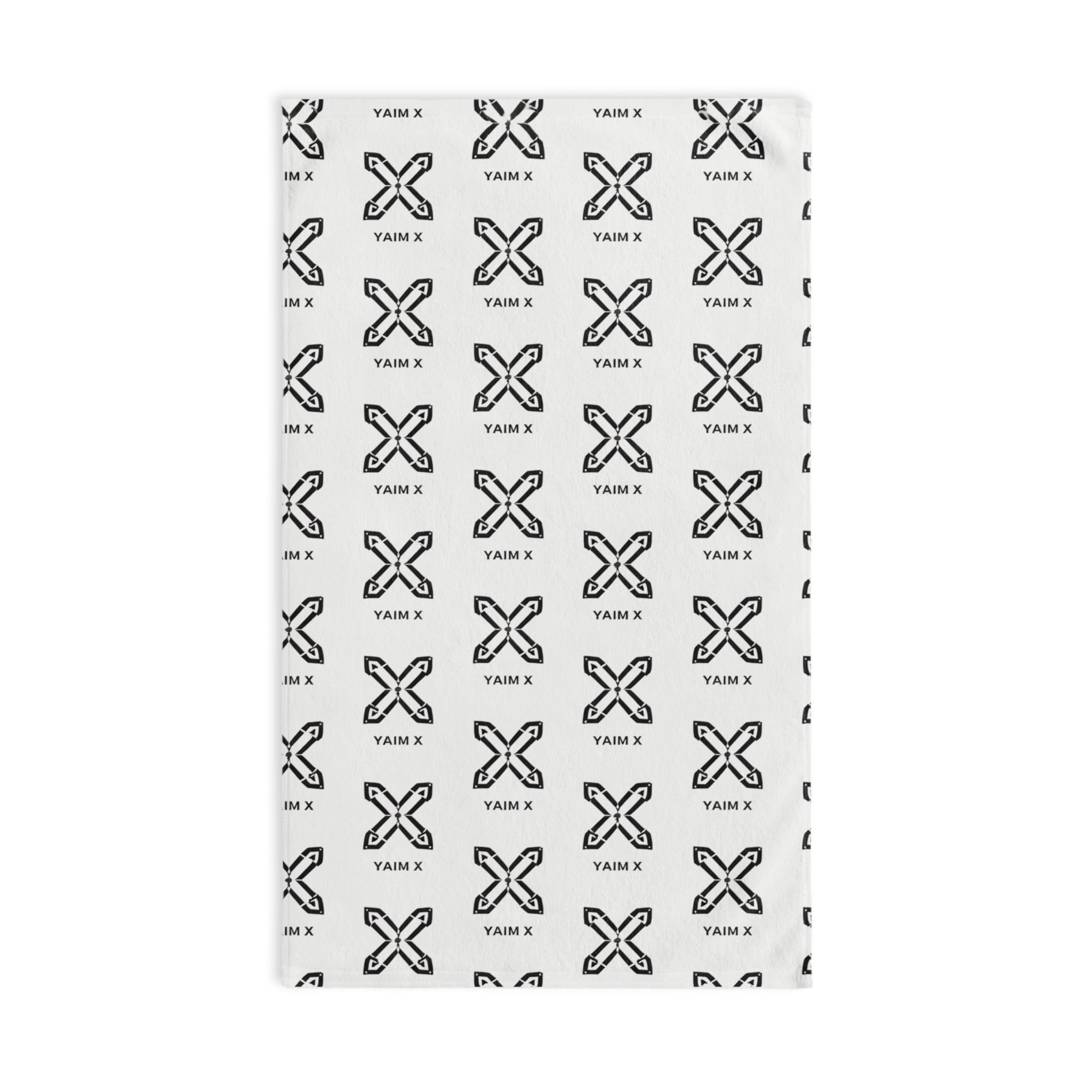 Minimalist Monochrome X Pattern Hand Towel