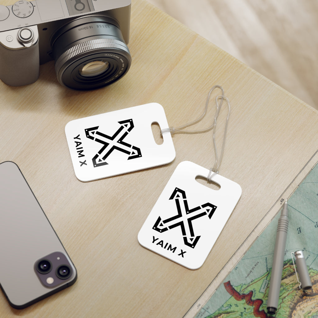 Luggage Tag — Bold Black ‘YAIM X’ Arrow X Logo Travel ID