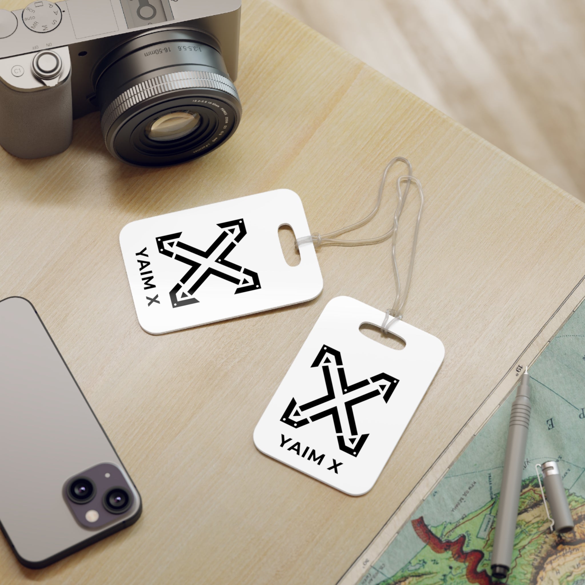 Luggage Tag — Bold Black ‘YAIM X’ Arrow X Logo Travel ID