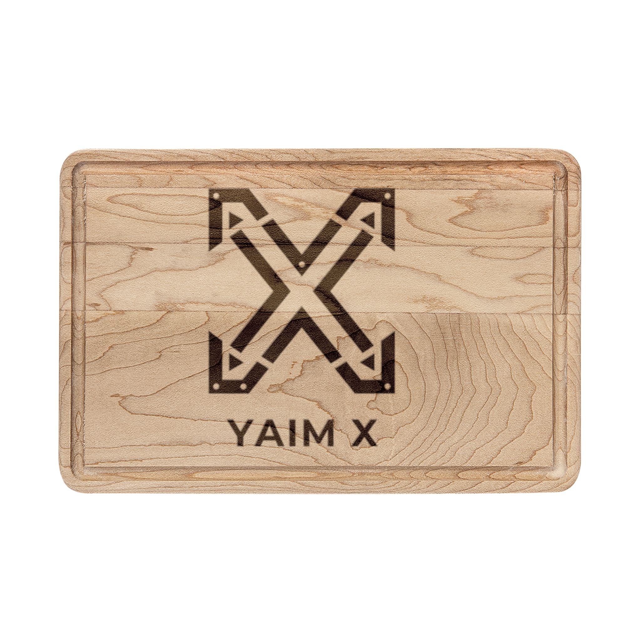 X Engraved Arrow Monogram Cutting Board — Personalized Wooden Serving & Prep Board