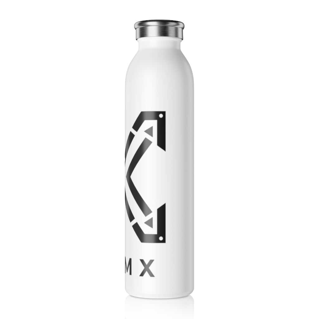 X Slim Water Bottle — Minimalist Black Geometric X Logo Stainless Steel Bottle