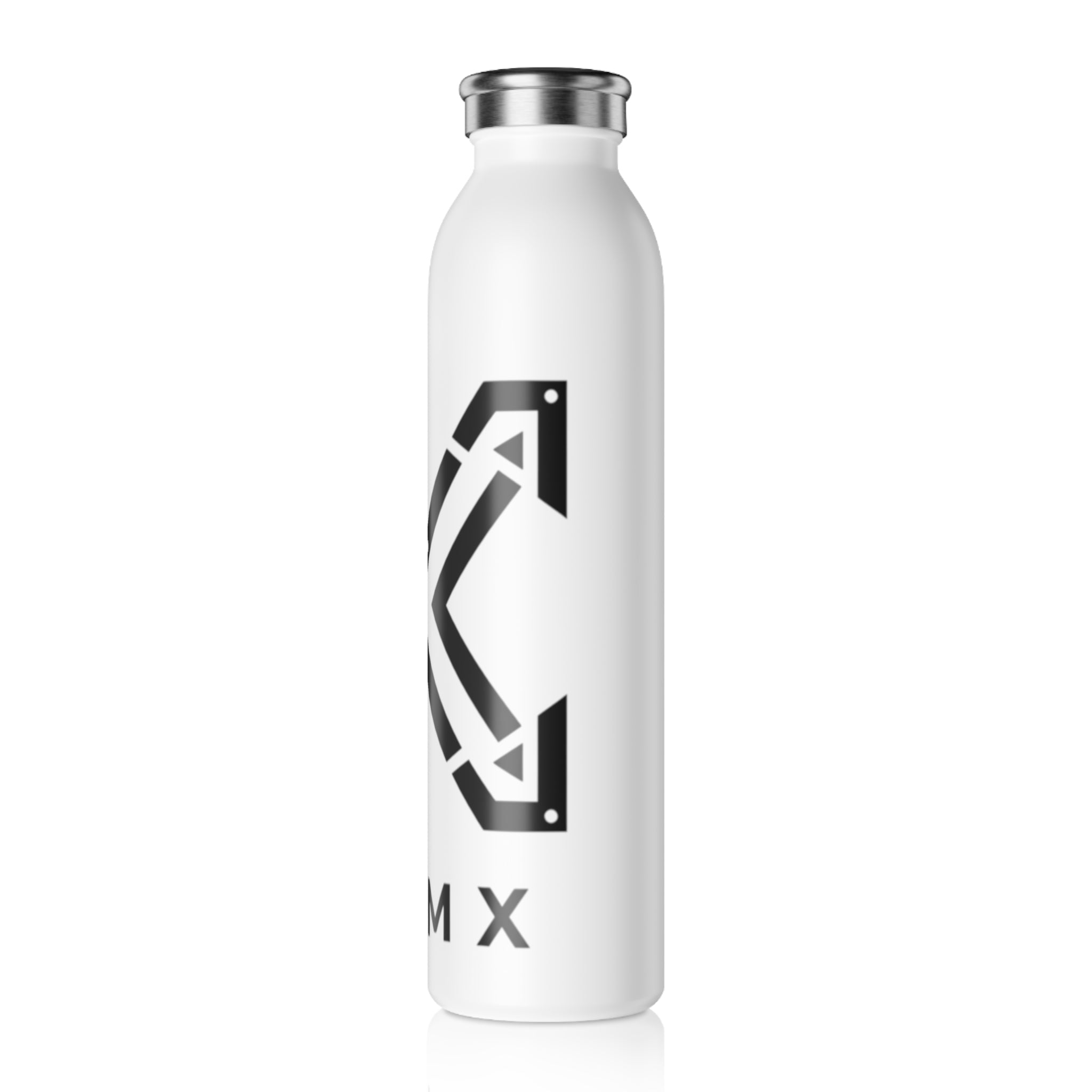 X Slim Water Bottle — Minimalist Black Geometric X Logo Stainless Steel Bottle