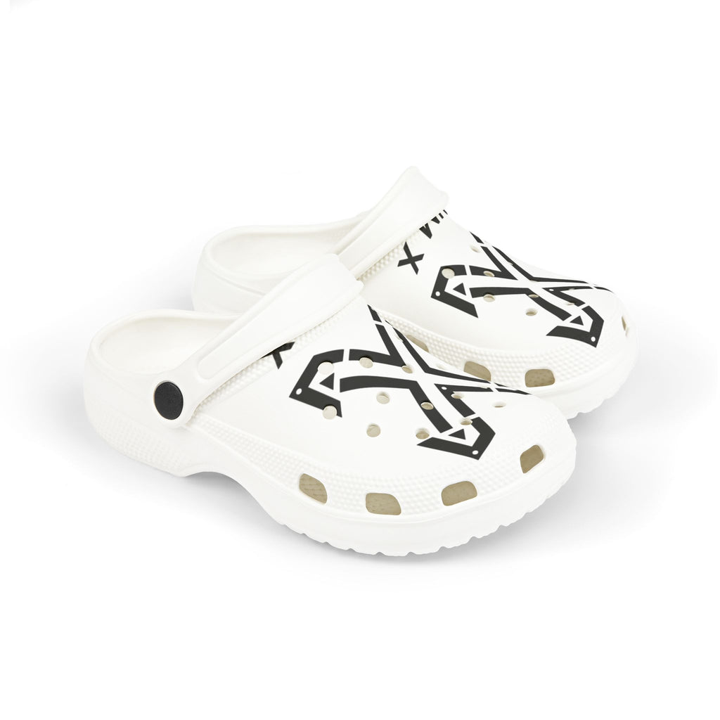X Kids Foam Clogs with Bold Black X Graphic