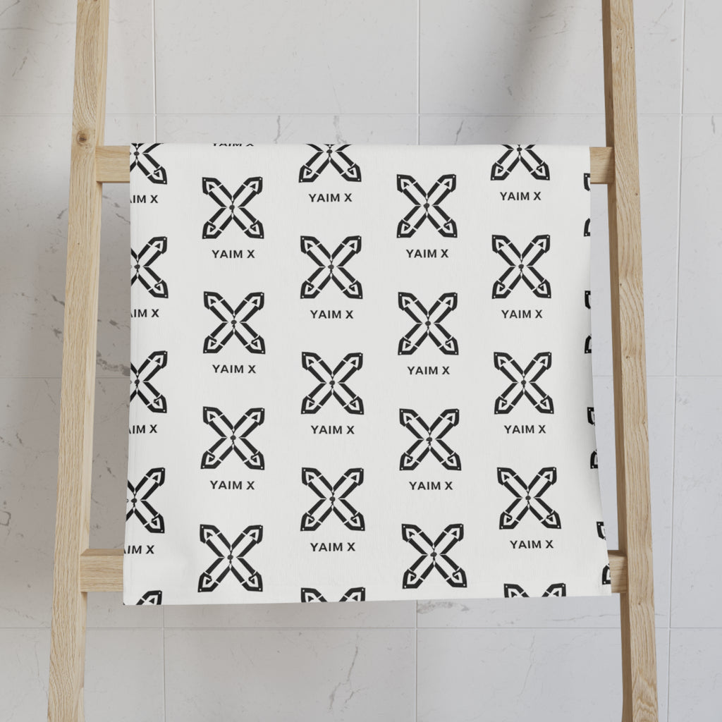 Minimalist Monochrome X Pattern Hand Towel