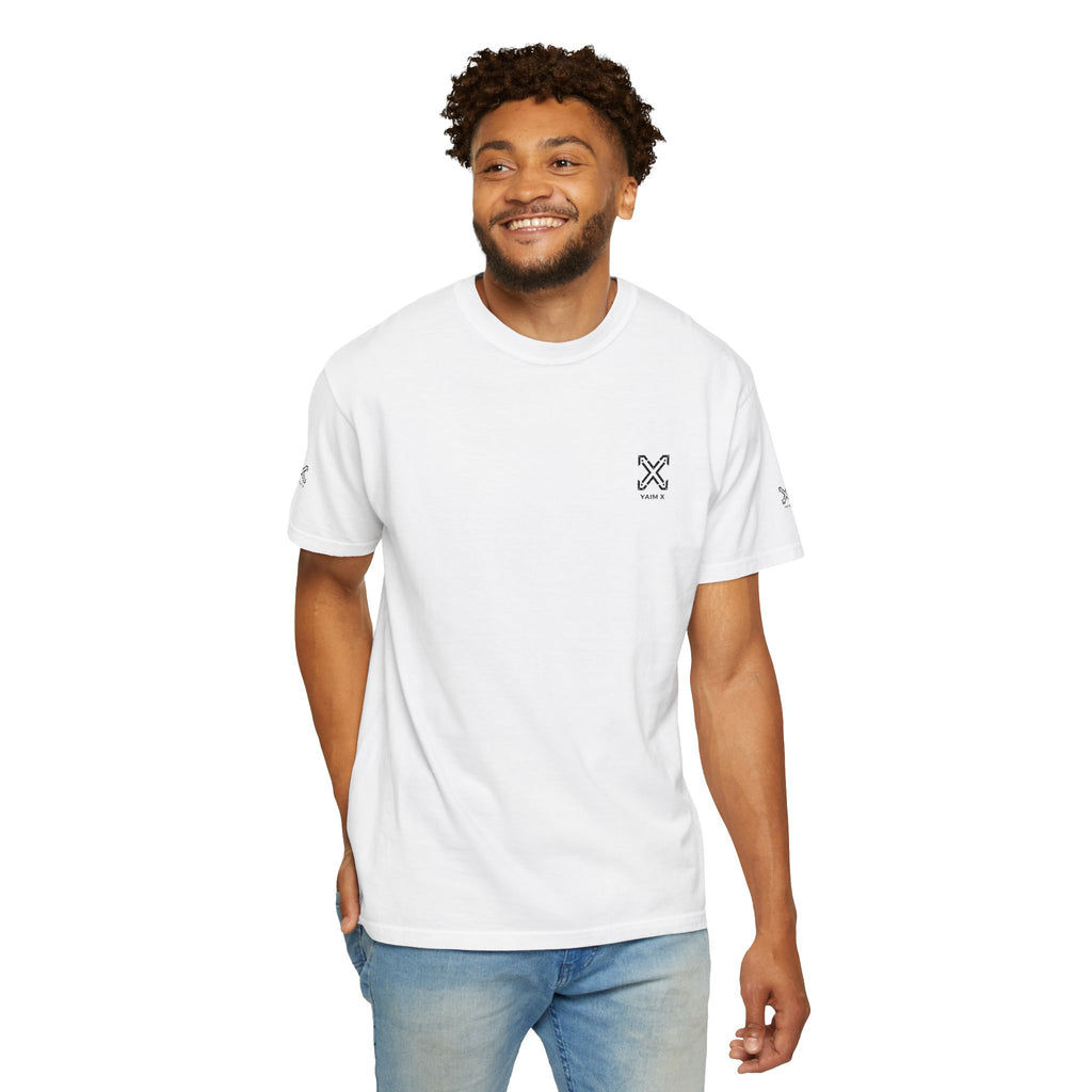 T-Shirt — Minimal Cross Logo Tee (Left Chest + Sleeve Print)