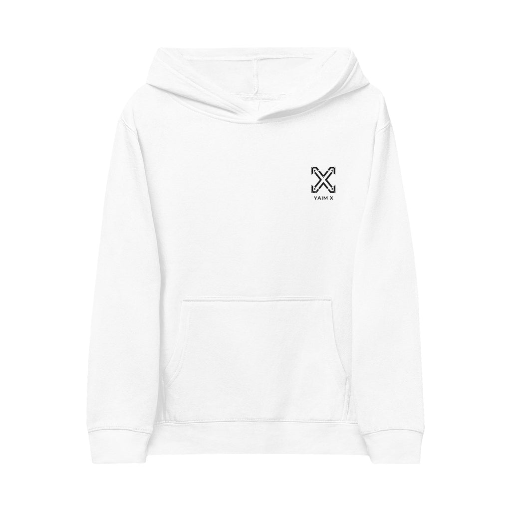 Front Logo X Only Kids Embroidered Crossbones Hoodie — Minimal Skate Logo Kids Pullover