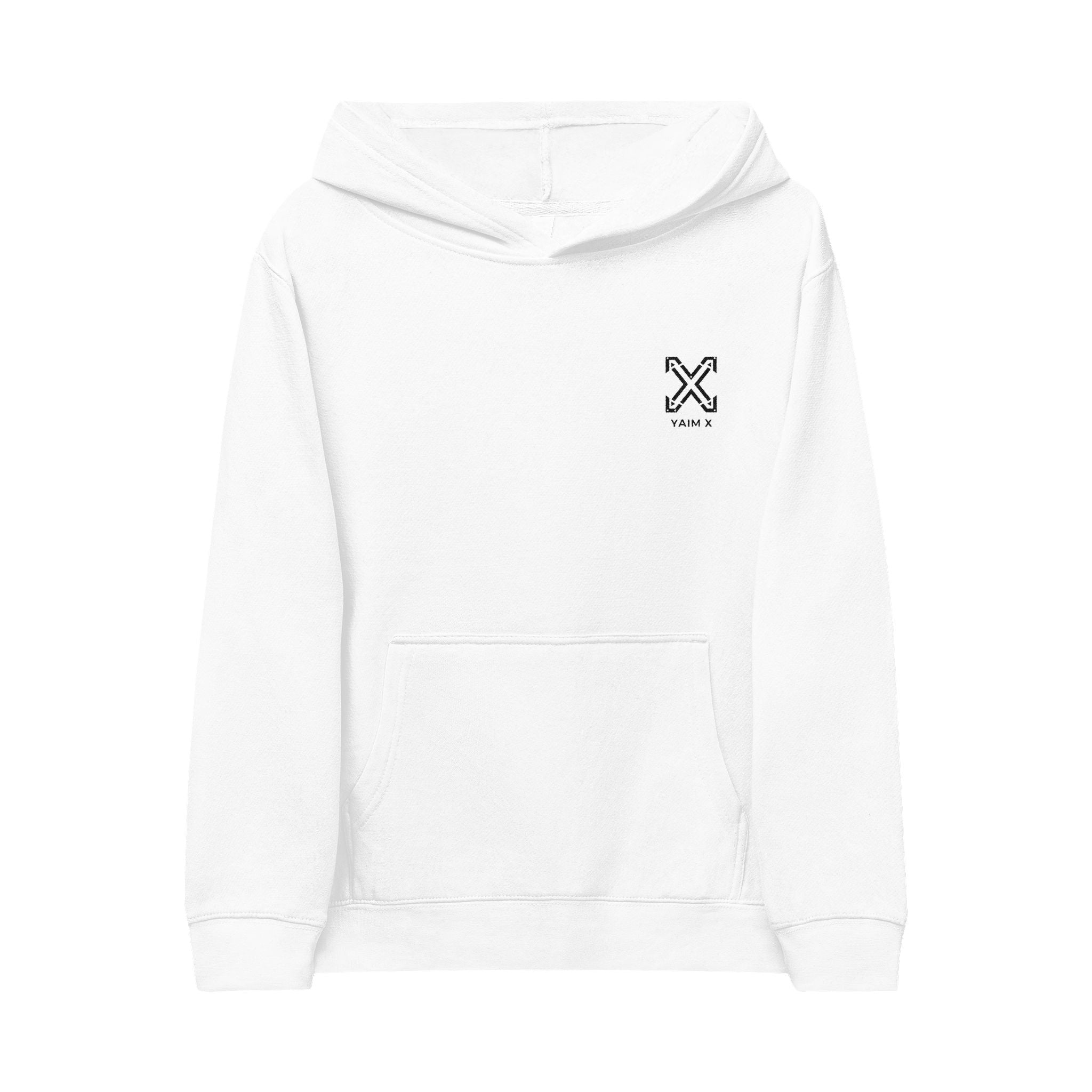 Front Logo X Only Kids Embroidered Crossbones Hoodie — Minimal Skate Logo Kids Pullover