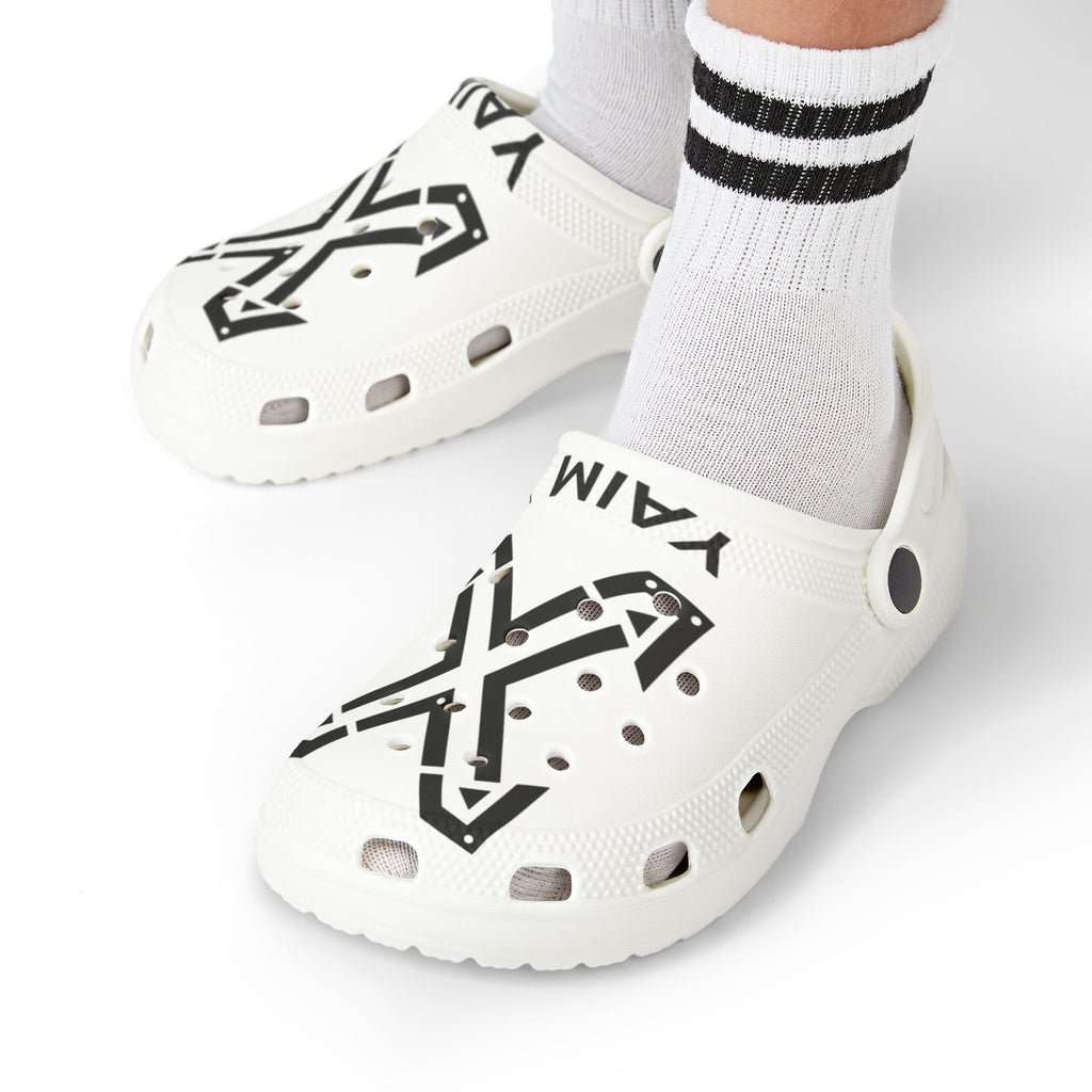 X Kids Foam Clogs with Bold Black X Graphic