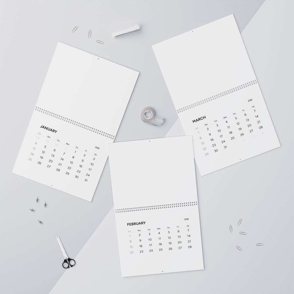 X 2026 Minimal Wall Calendar – Clean Monthly Planner Calendar