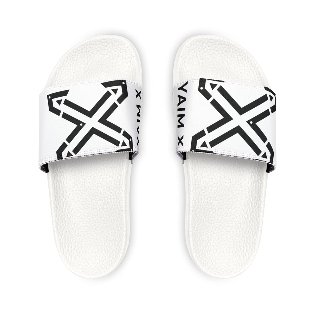Youth Graphic Slide Sandals — Monochrome X Logo Removable-Strap Slides