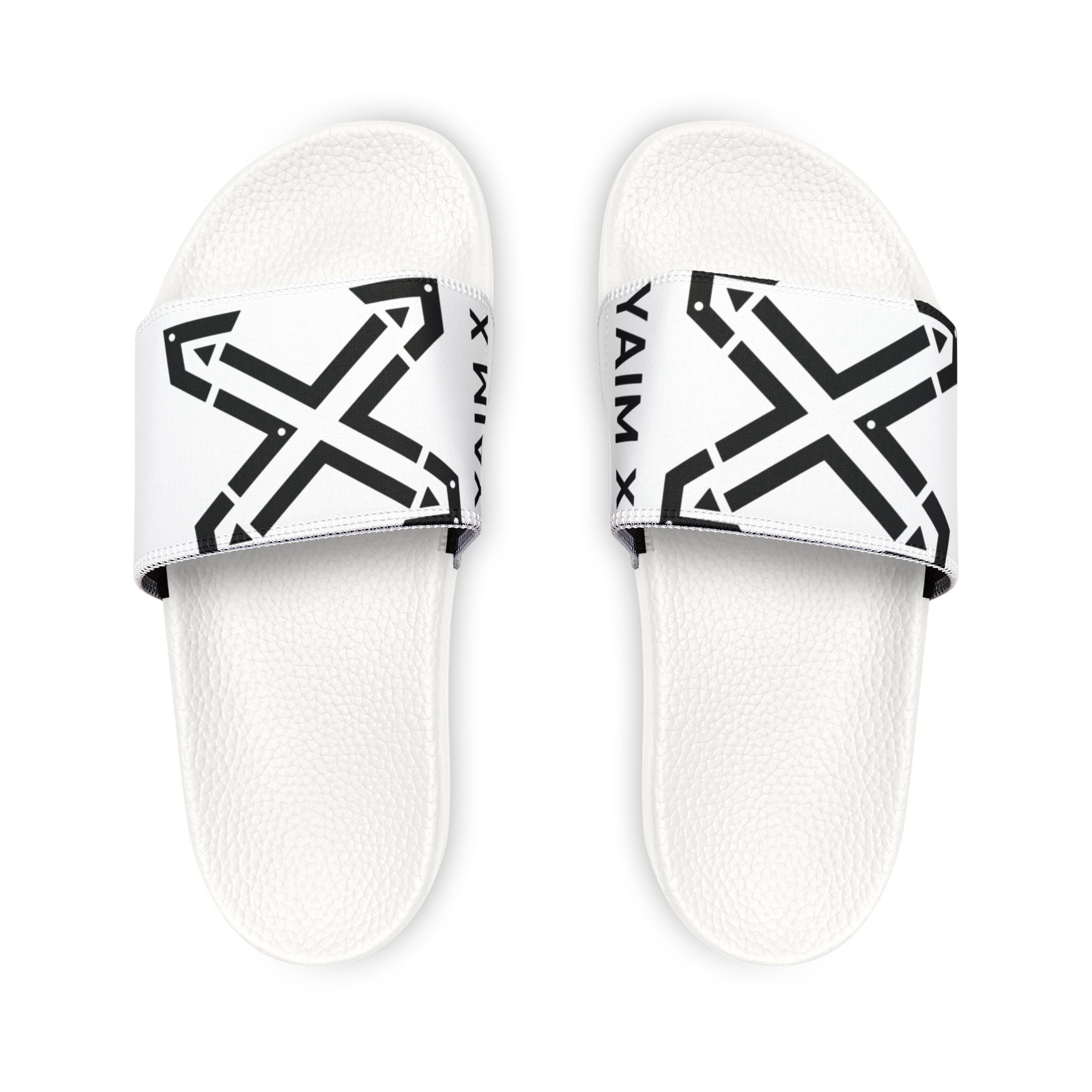 Youth Graphic Slide Sandals — Monochrome X Logo Removable-Strap Slides