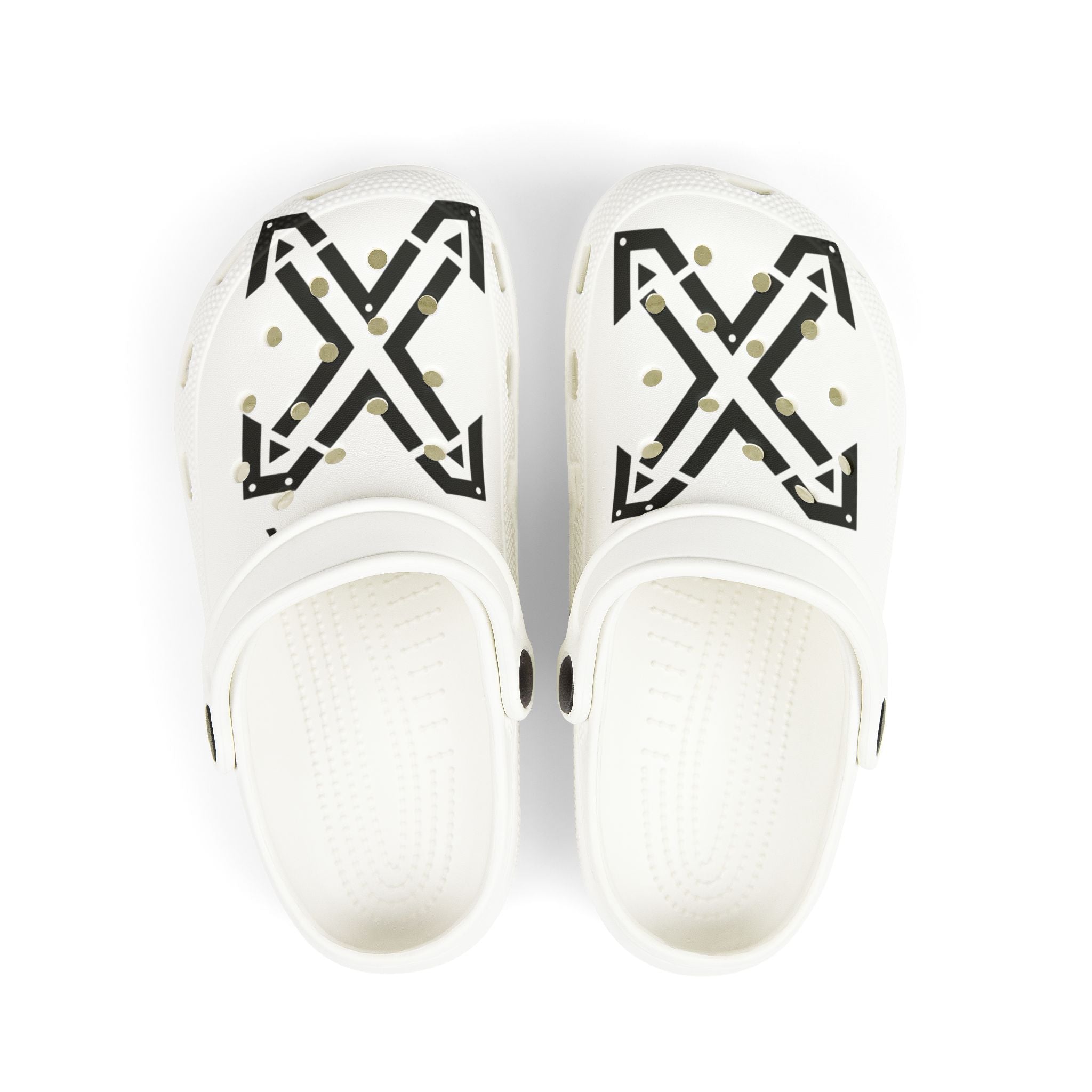 X Kids Foam Clogs with Bold Black X Graphic