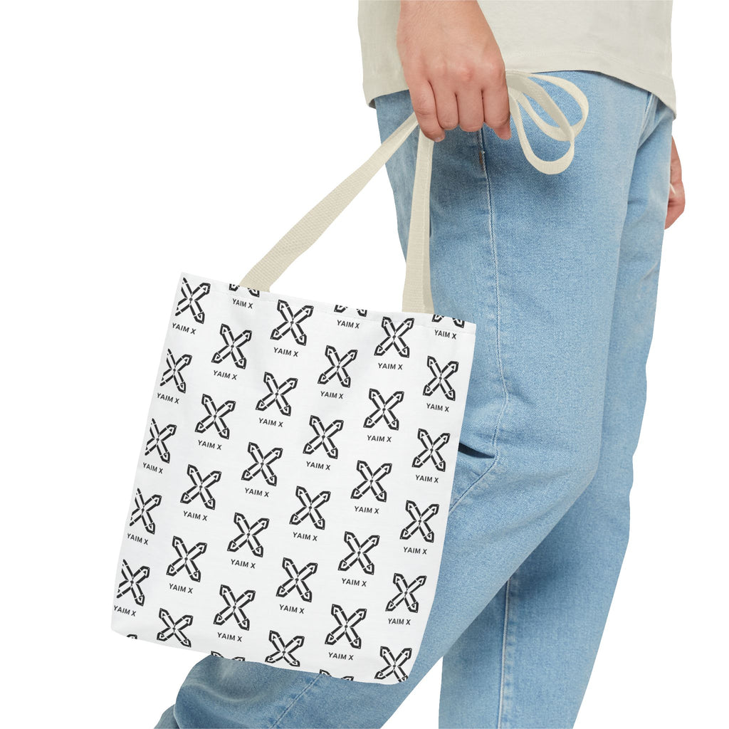Tote Bag — Minimalist Monochrome X Pattern All-Over Print