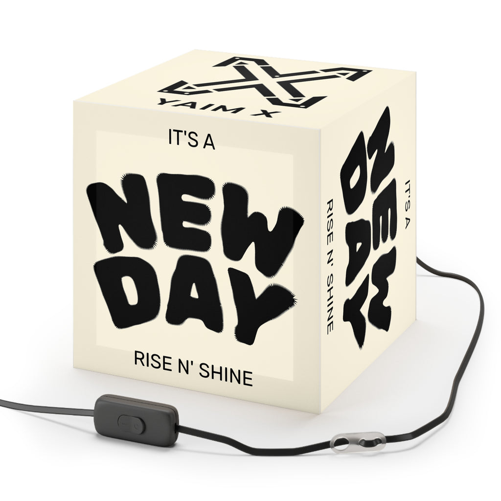 Cube Lamp — "It's a New Day: Rise N' Shine" Inspirational Light