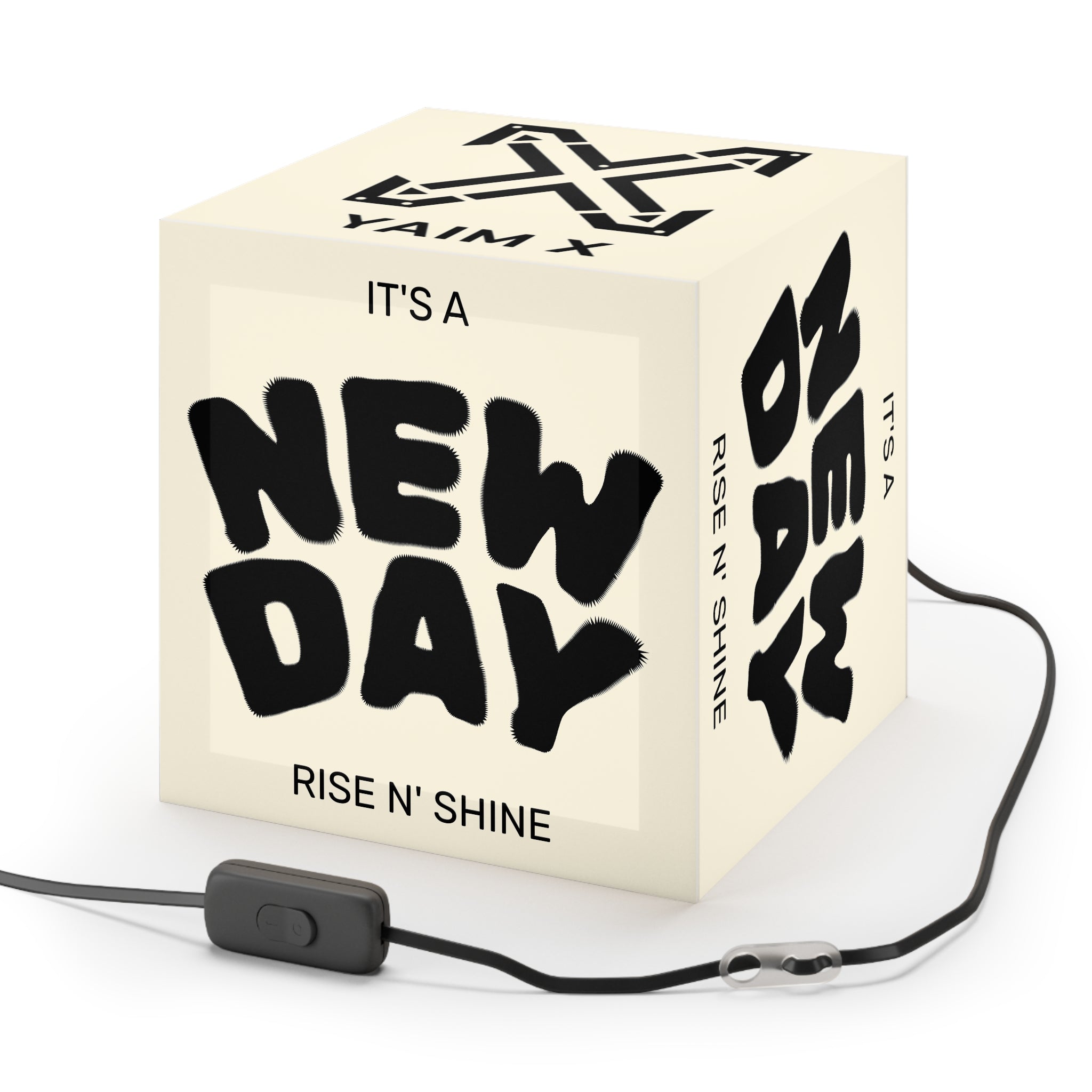 Cube Lamp — "It's a New Day: Rise N' Shine" Inspirational Light