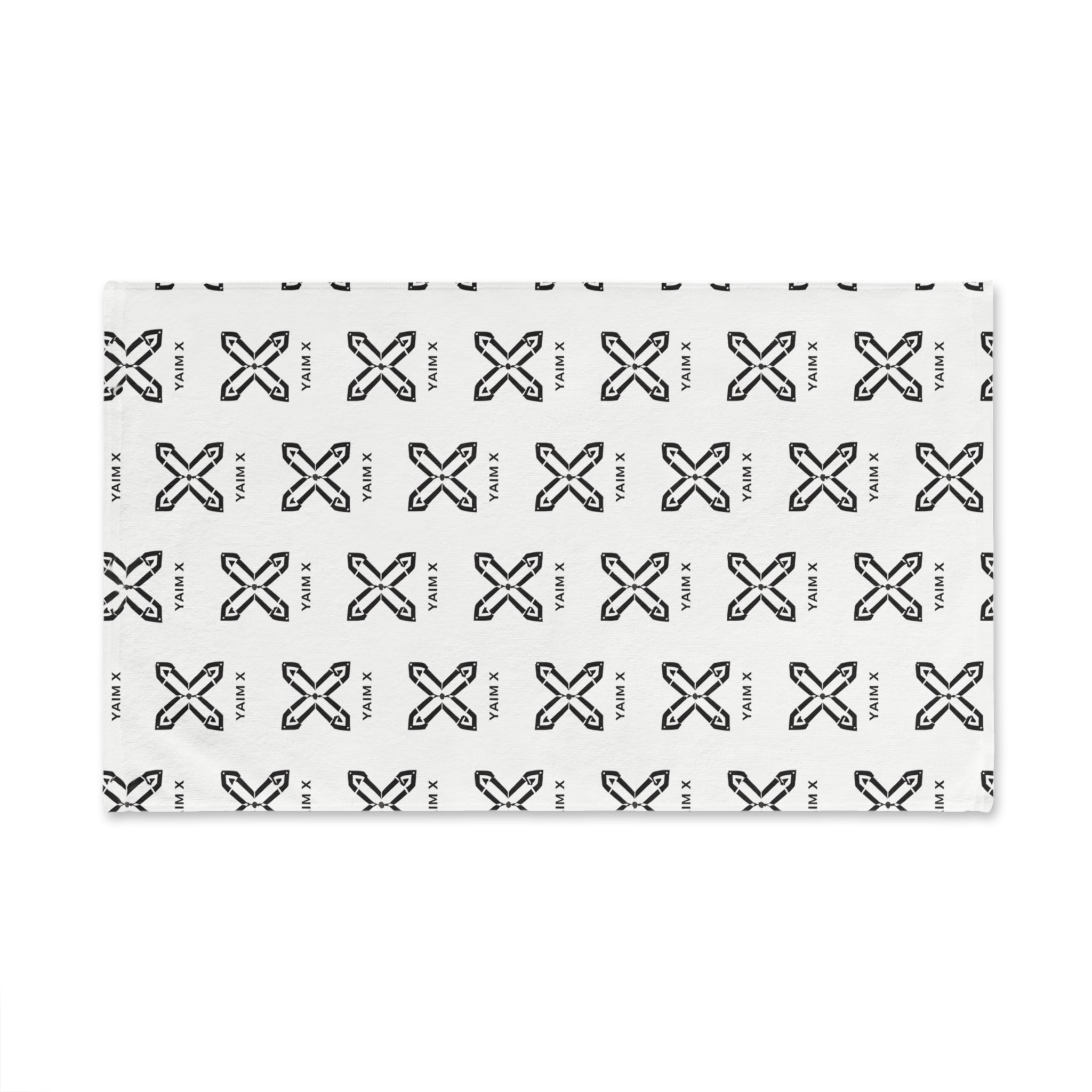 Minimalist Monochrome X Pattern Hand Towel