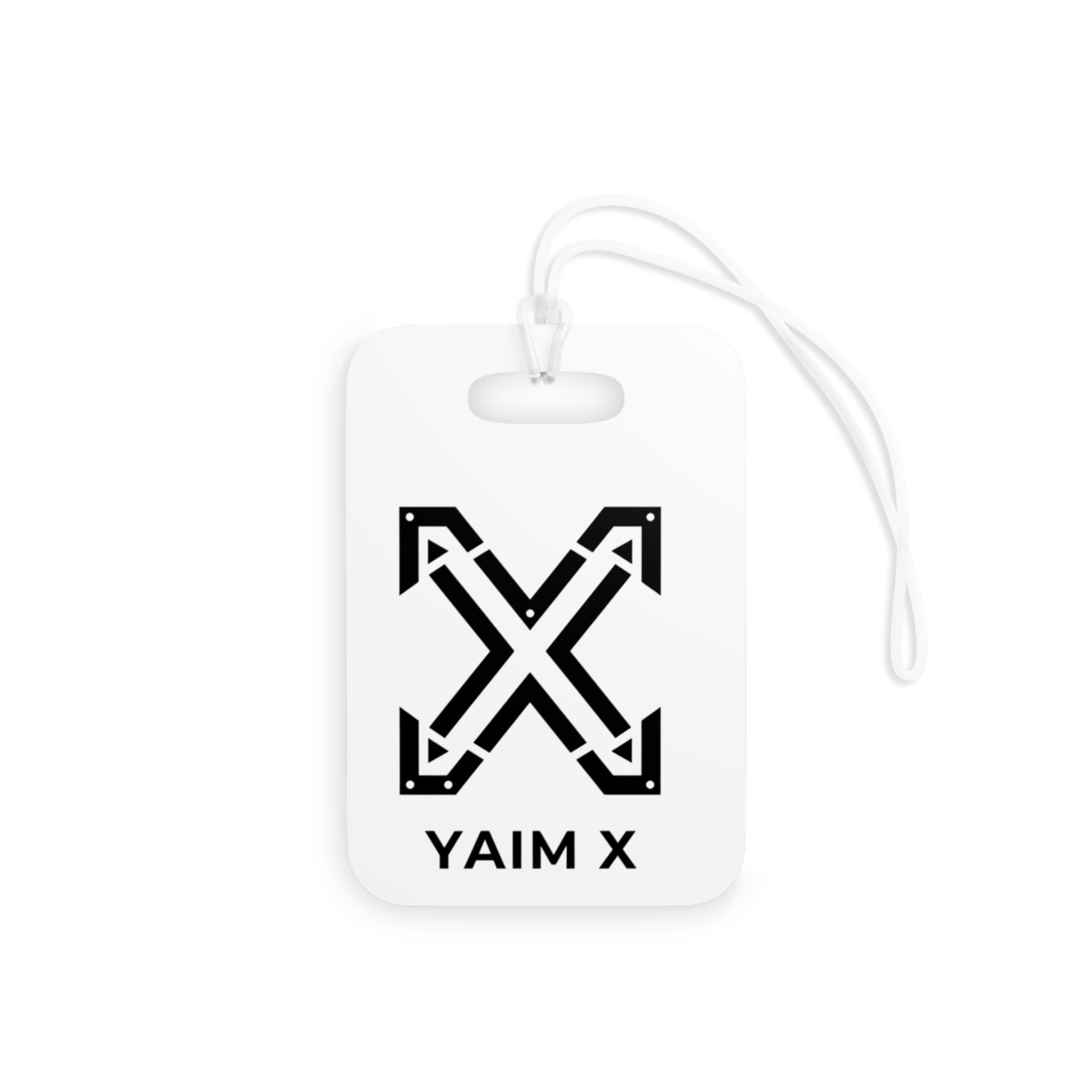 Luggage Tag — Bold Black ‘YAIM X’ Arrow X Logo Travel ID