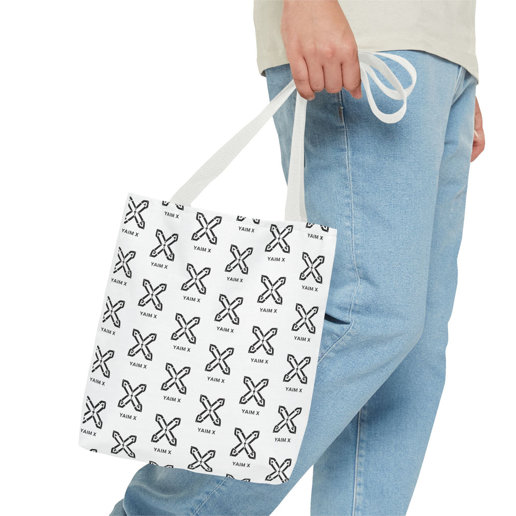 Tote Bag — Minimalist Monochrome X Pattern All-Over Print
