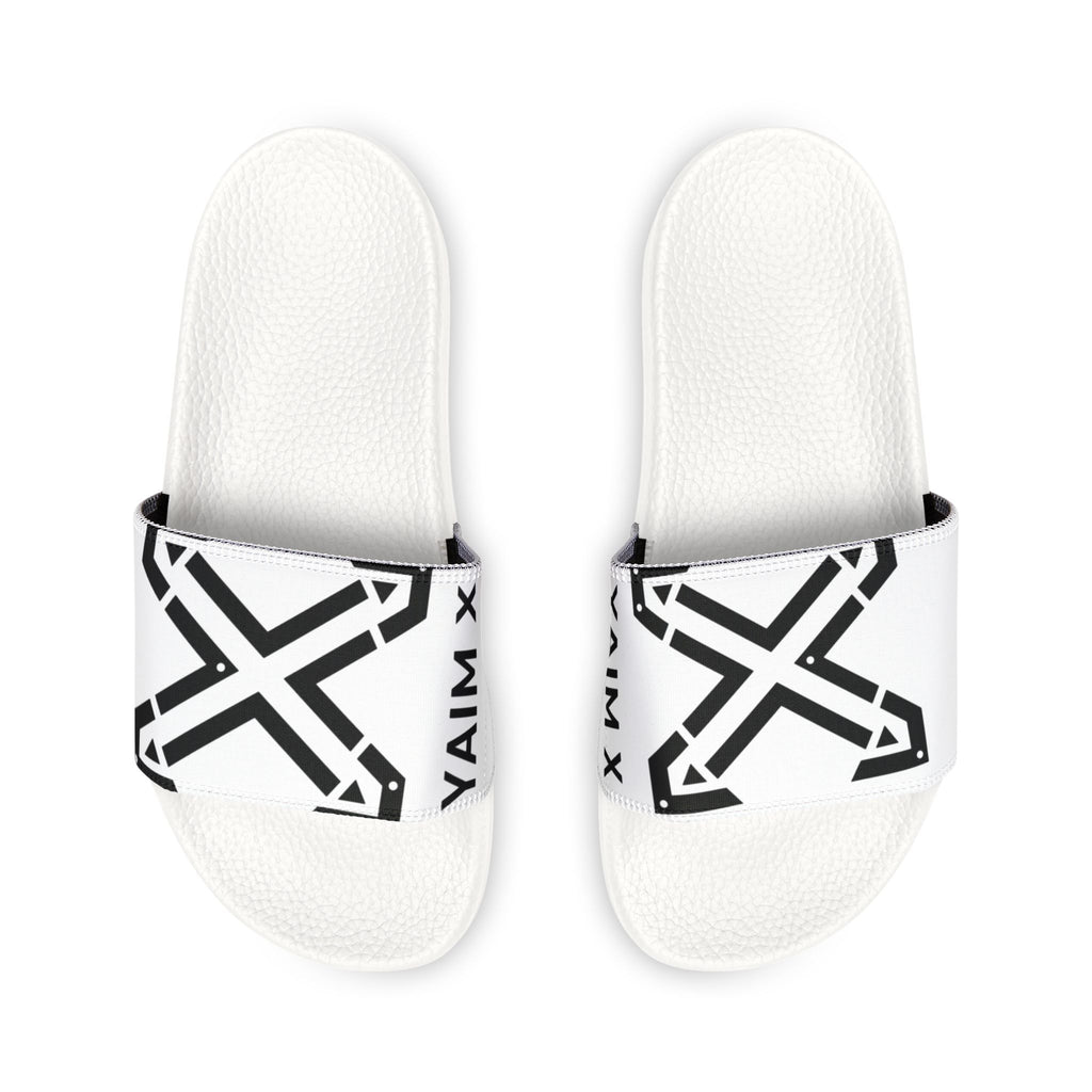 Youth Graphic Slide Sandals — Monochrome X Logo Removable-Strap Slides