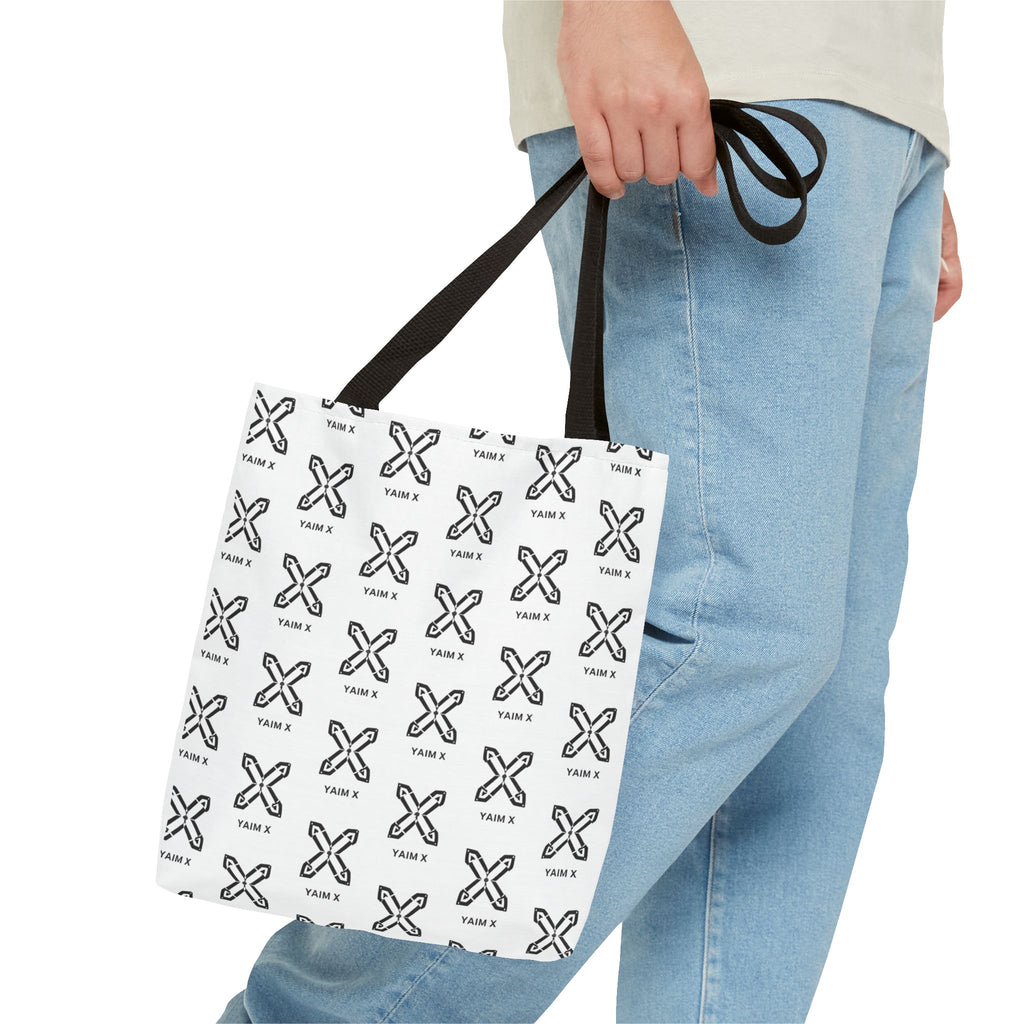 Tote Bag — Minimalist Monochrome X Pattern All-Over Print