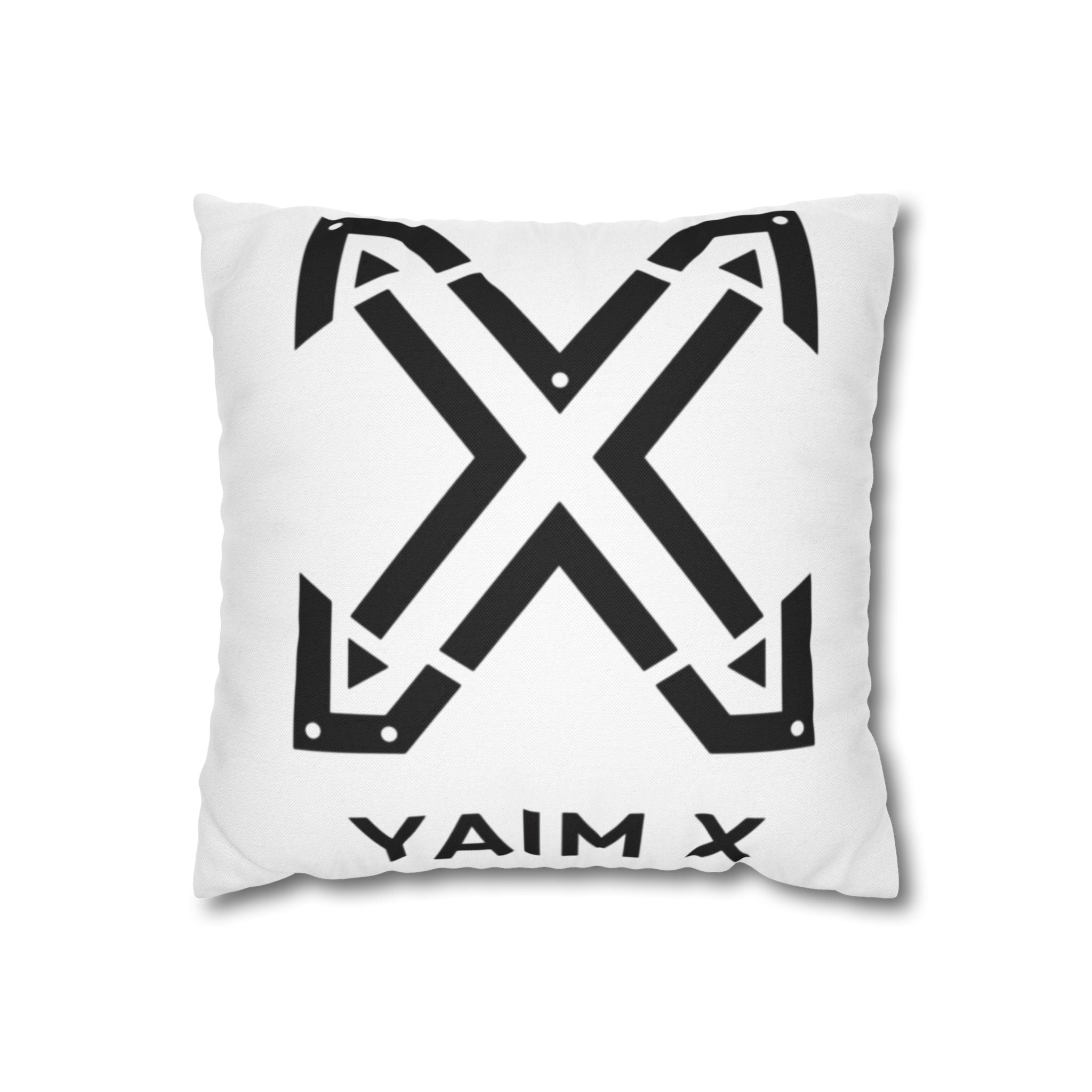 X Decorative Pillowcase — Monochrome X Logo Accent Pillow Cover