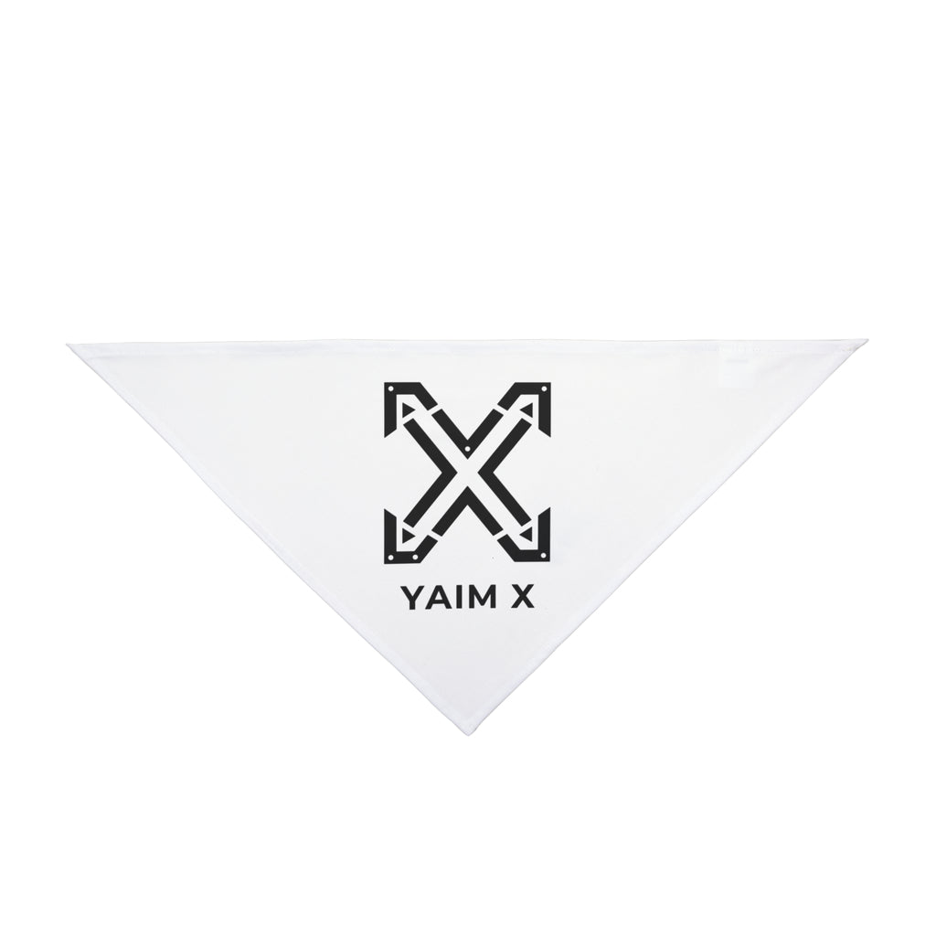 Pet Bandana — Minimal Black 'YAIM X' Logo Triangle Scarf for Dogs & Cats