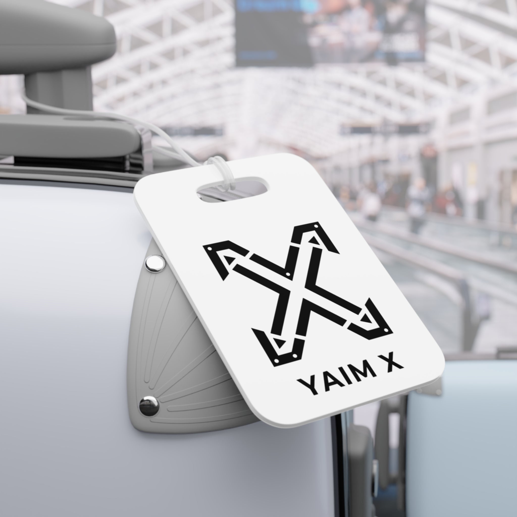 Luggage Tag — Bold Black ‘YAIM X’ Arrow X Logo Travel ID
