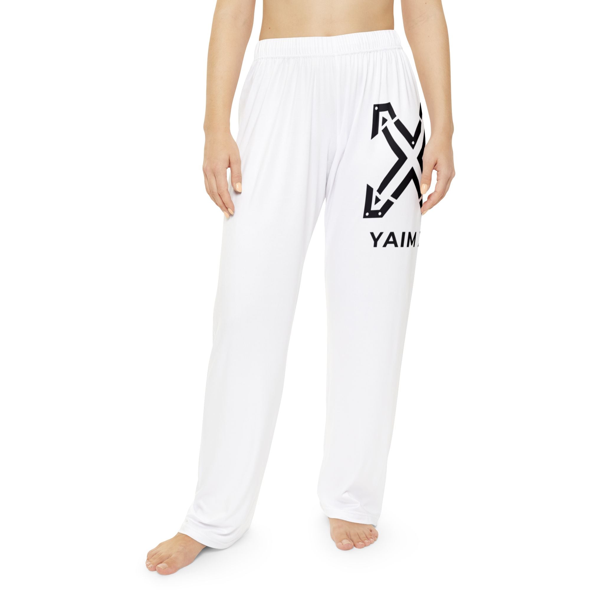 X Women's Pajama Pants - Minimal Black Logo All-Over Print Lounge Pants