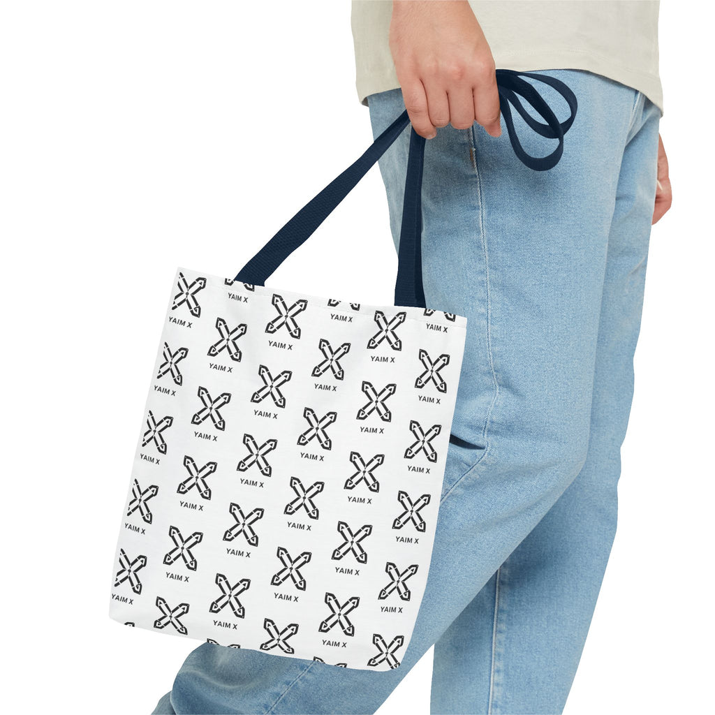 Tote Bag — Minimalist Monochrome X Pattern All-Over Print