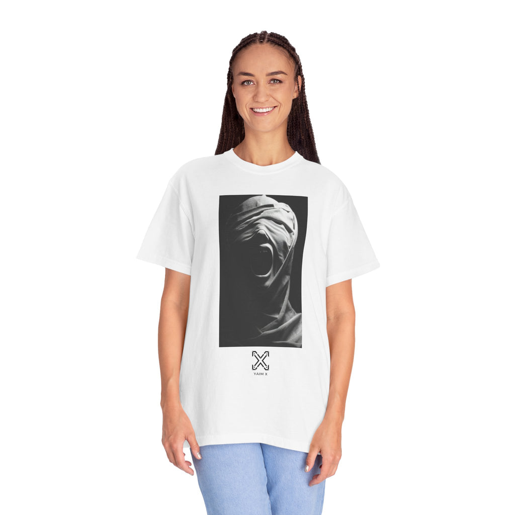 Graphic T‑Shirt — Monochrome Wrapped Statue Print