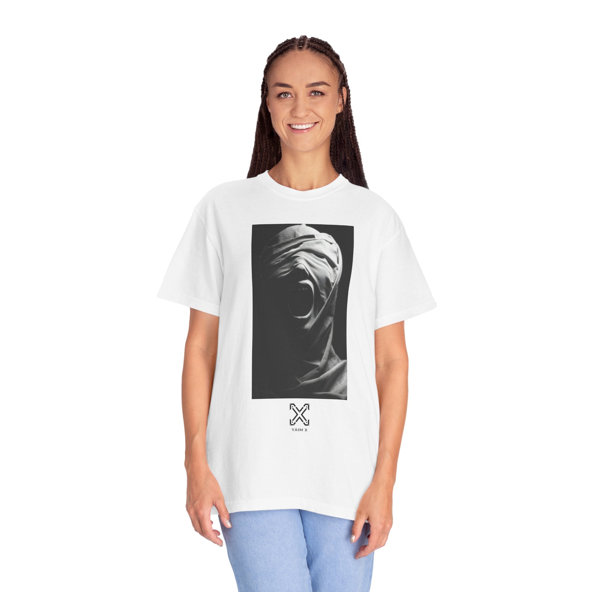 Graphic T‑Shirt — Monochrome Wrapped Statue Print