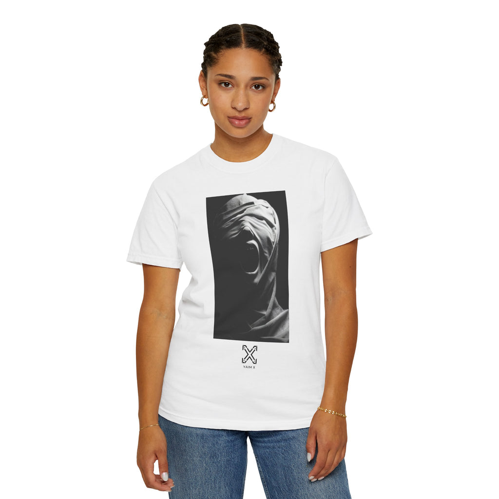 Graphic T‑Shirt — Monochrome Wrapped Statue Print