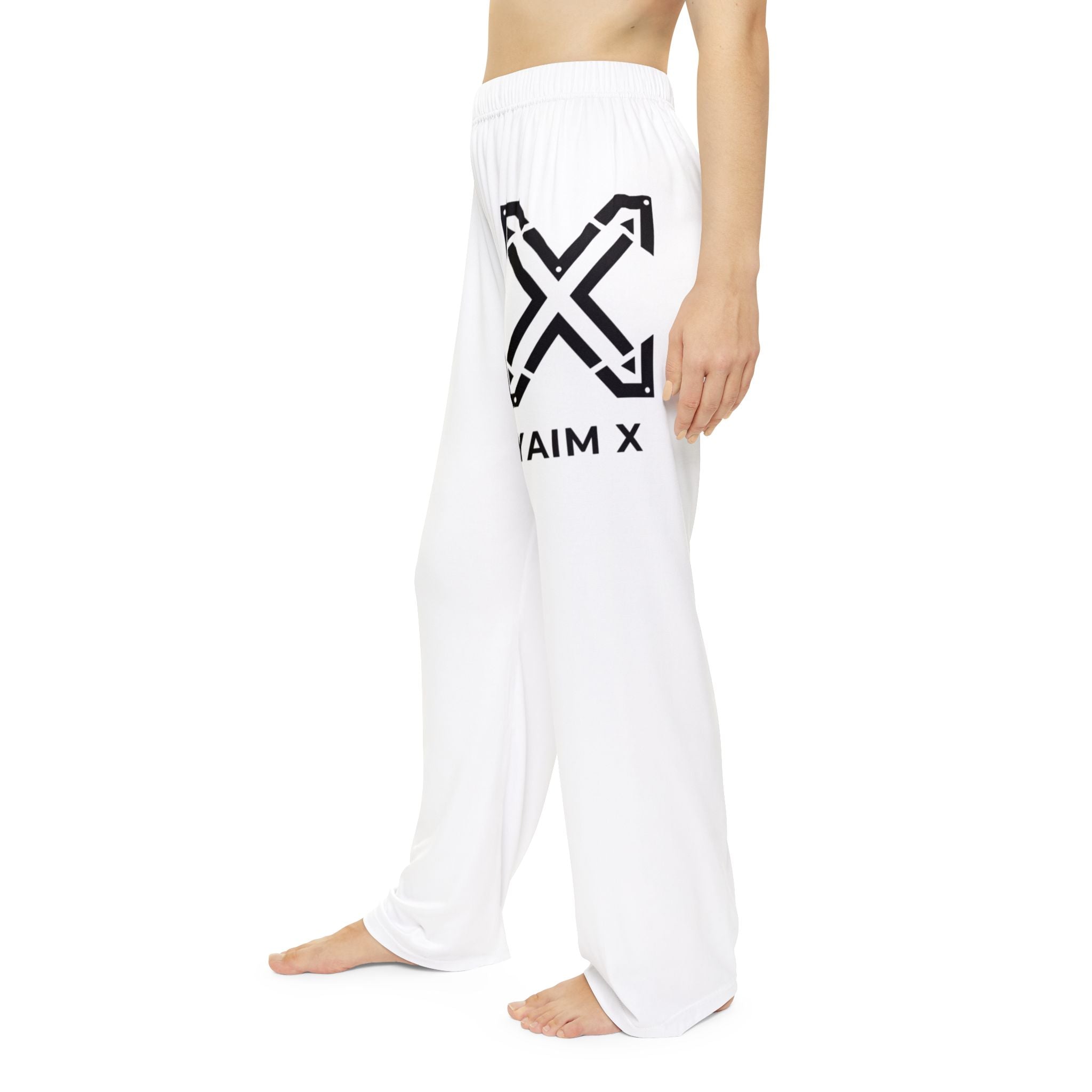 X Women's Pajama Pants - Minimal Black Logo All-Over Print Lounge Pants
