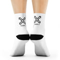 Yaim X Logo Crew Socks – Minimal Black & White Athletic Style