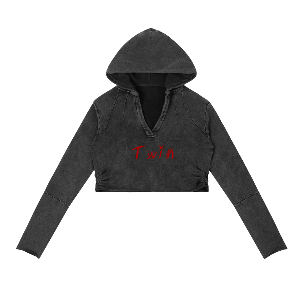 Vintage Washed Raw Edge Hoodie