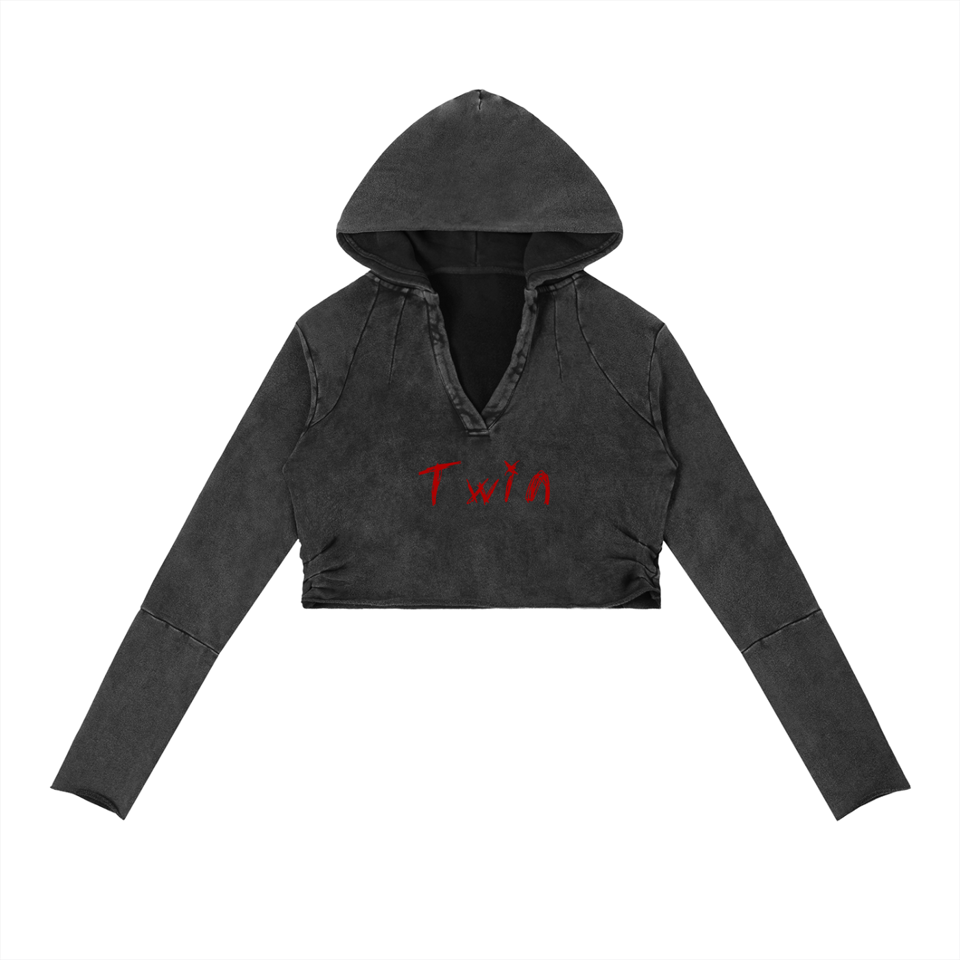 Vintage Washed Raw Edge Hoodie