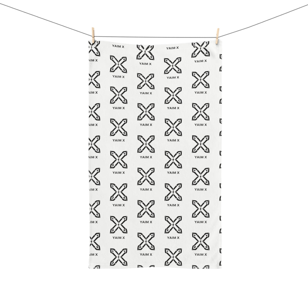 Minimalist Monochrome X Pattern Hand Towel