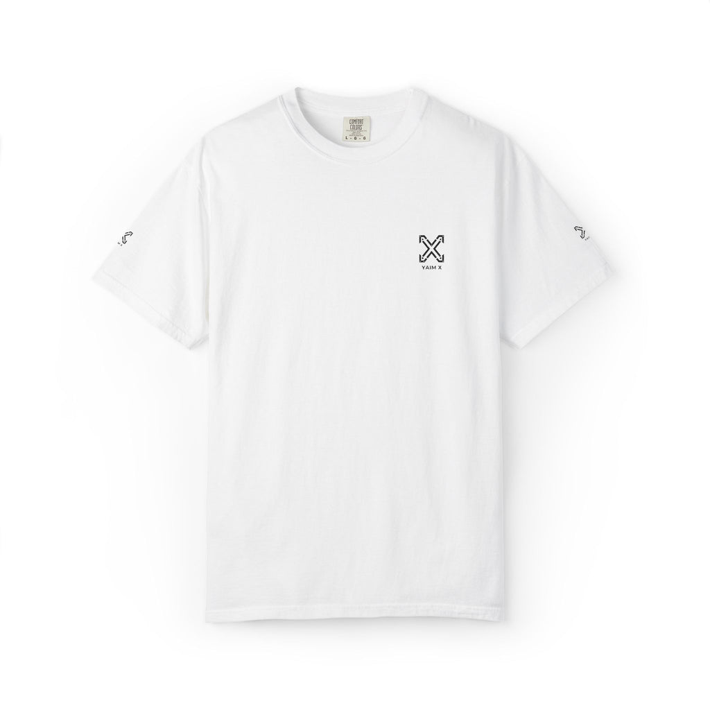 T-Shirt — Minimal Cross Logo Tee (Left Chest + Sleeve Print)