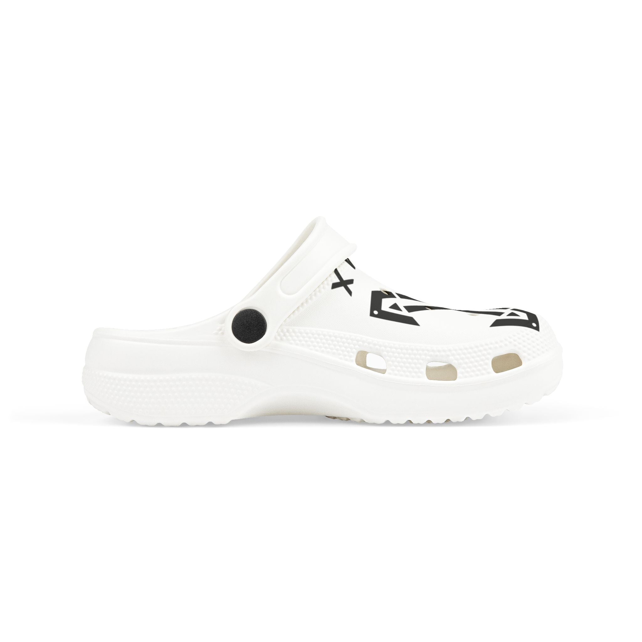 X Kids Foam Clogs with Bold Black X Graphic