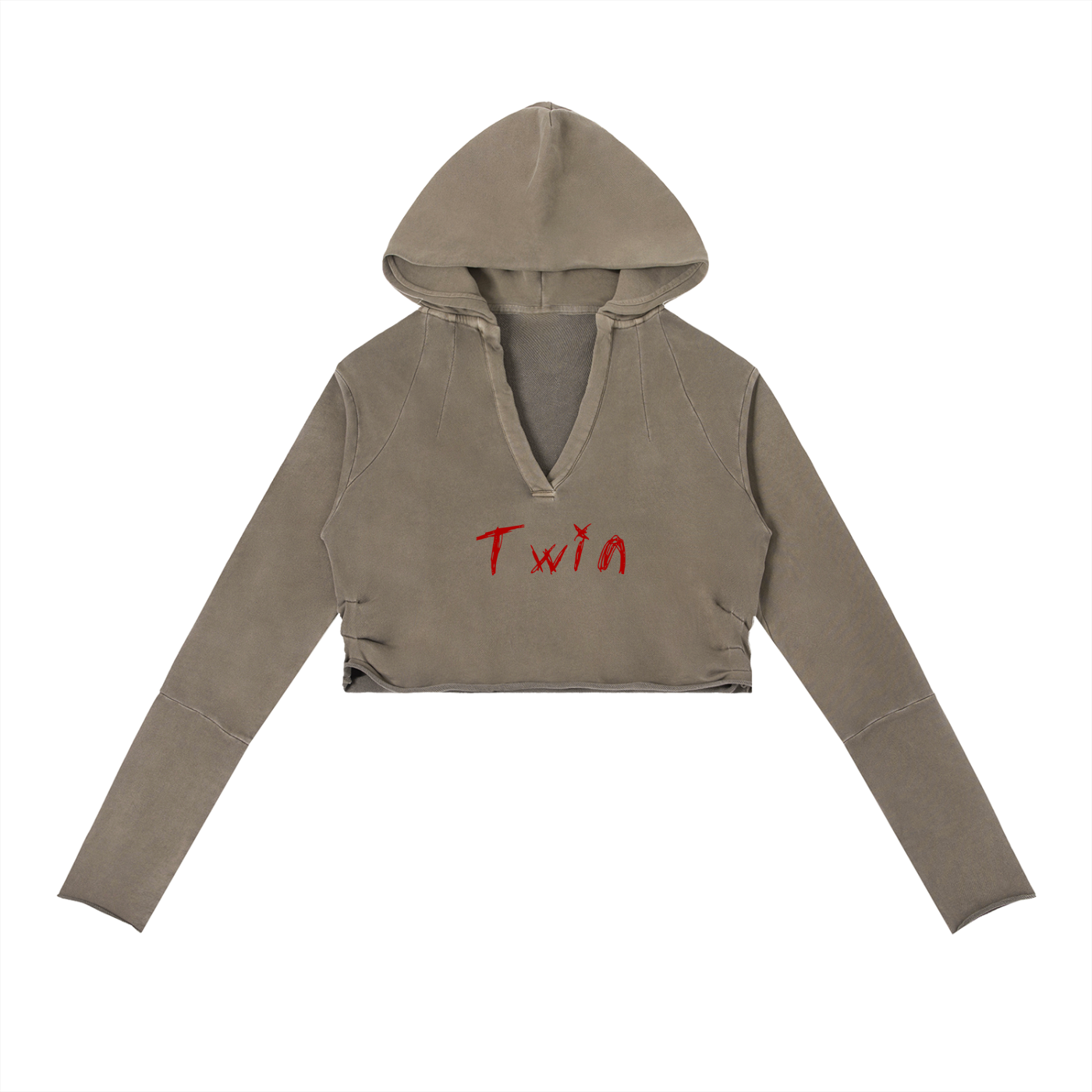 Vintage Washed Raw Edge Hoodie